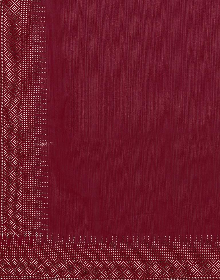 Maroon Plain Georgette Saree