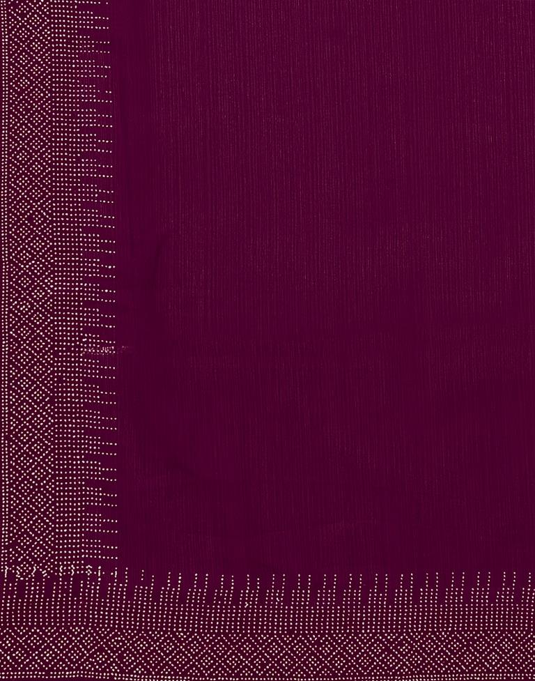 Wine Plain Georgette Saree