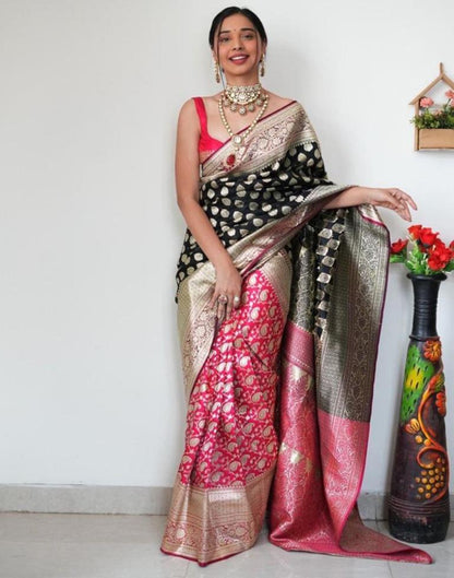 Black Banarasi Silk Saree