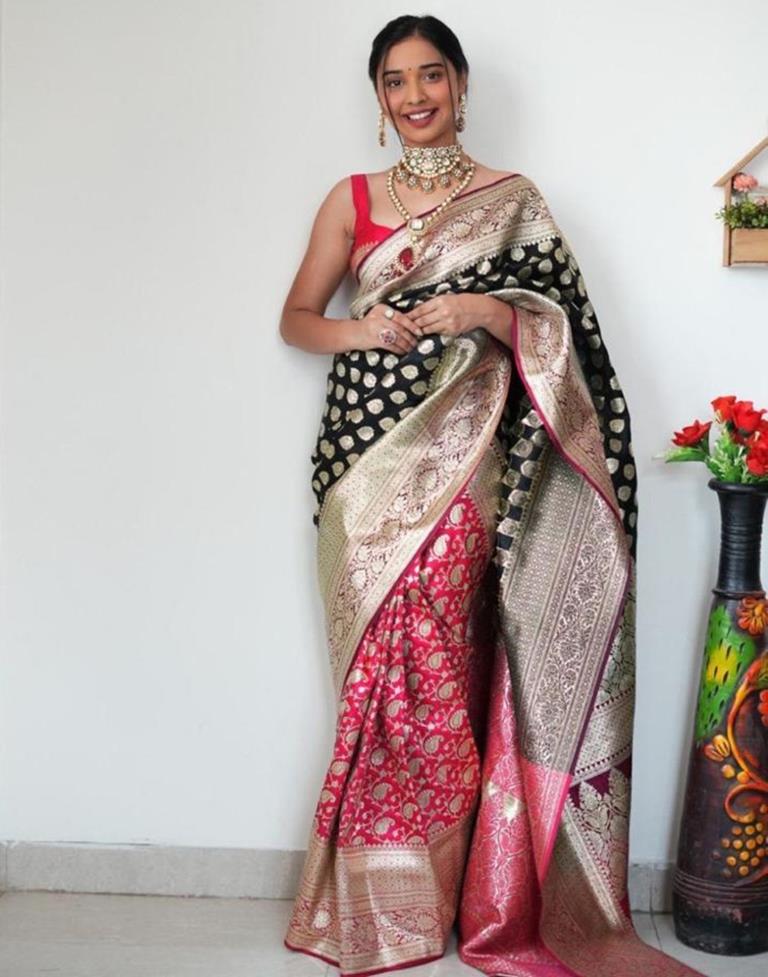 Black Banarasi Silk Saree