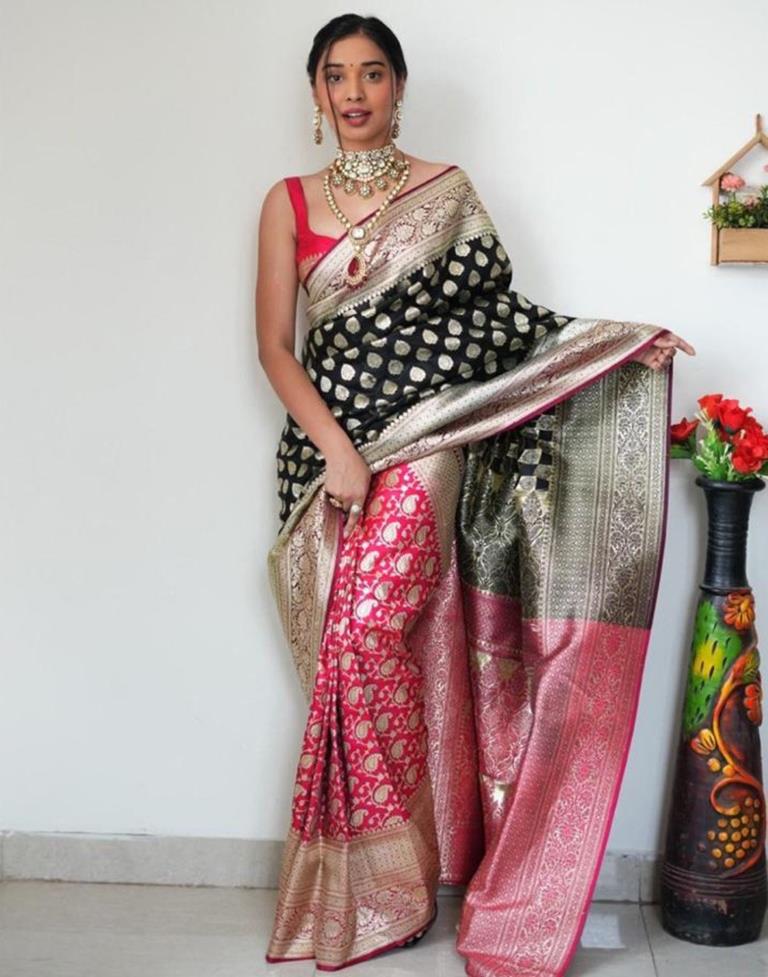 Black Banarasi Silk Saree