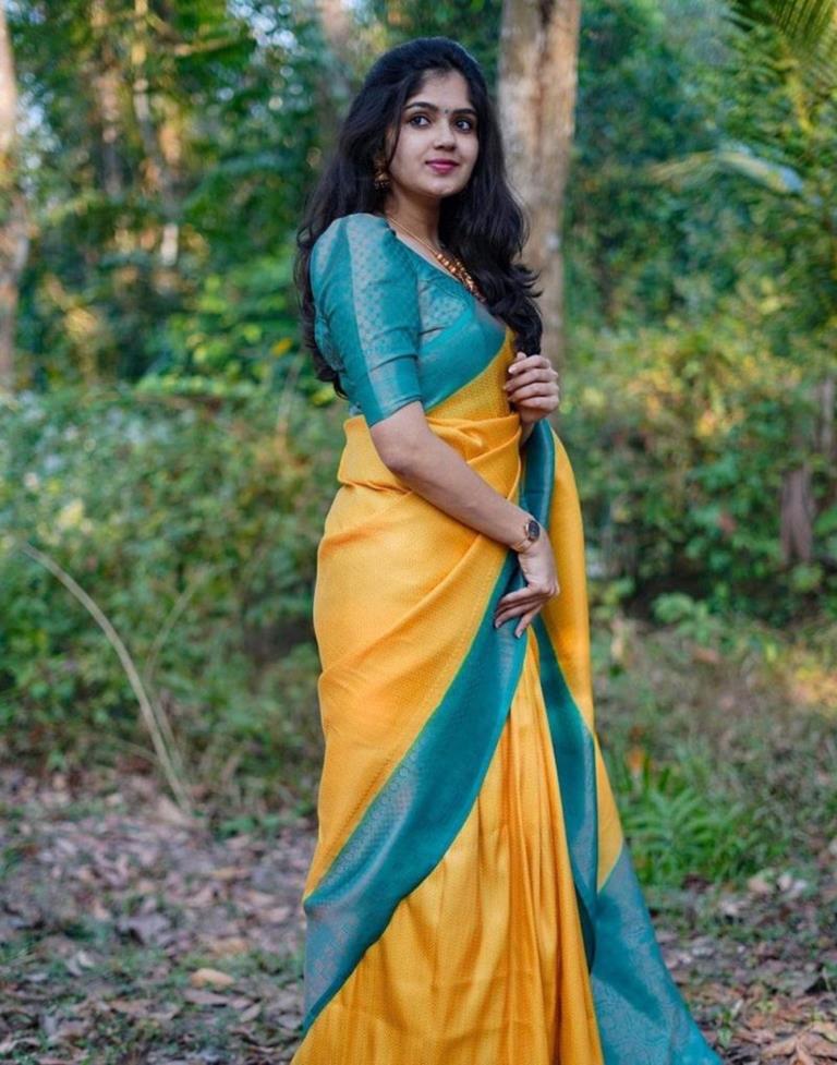 Turmeric Yellow Banarasi Silk Saree