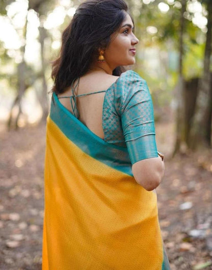 Turmeric Yellow Banarasi Silk Saree