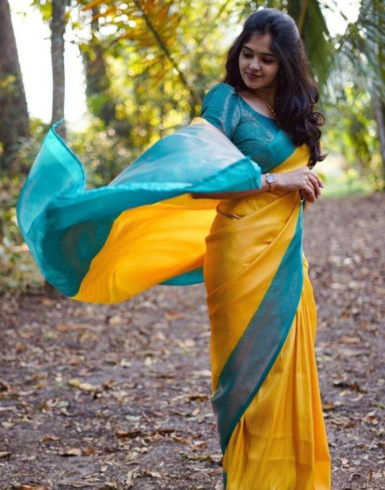 Turmeric Yellow Banarasi Silk Saree