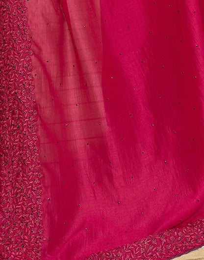 Dark Pink Plain Silk Saree