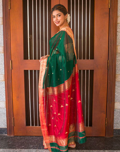 Green Jacquard Silk Saree