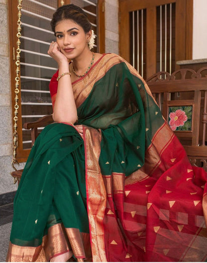 Green Jacquard Silk Saree