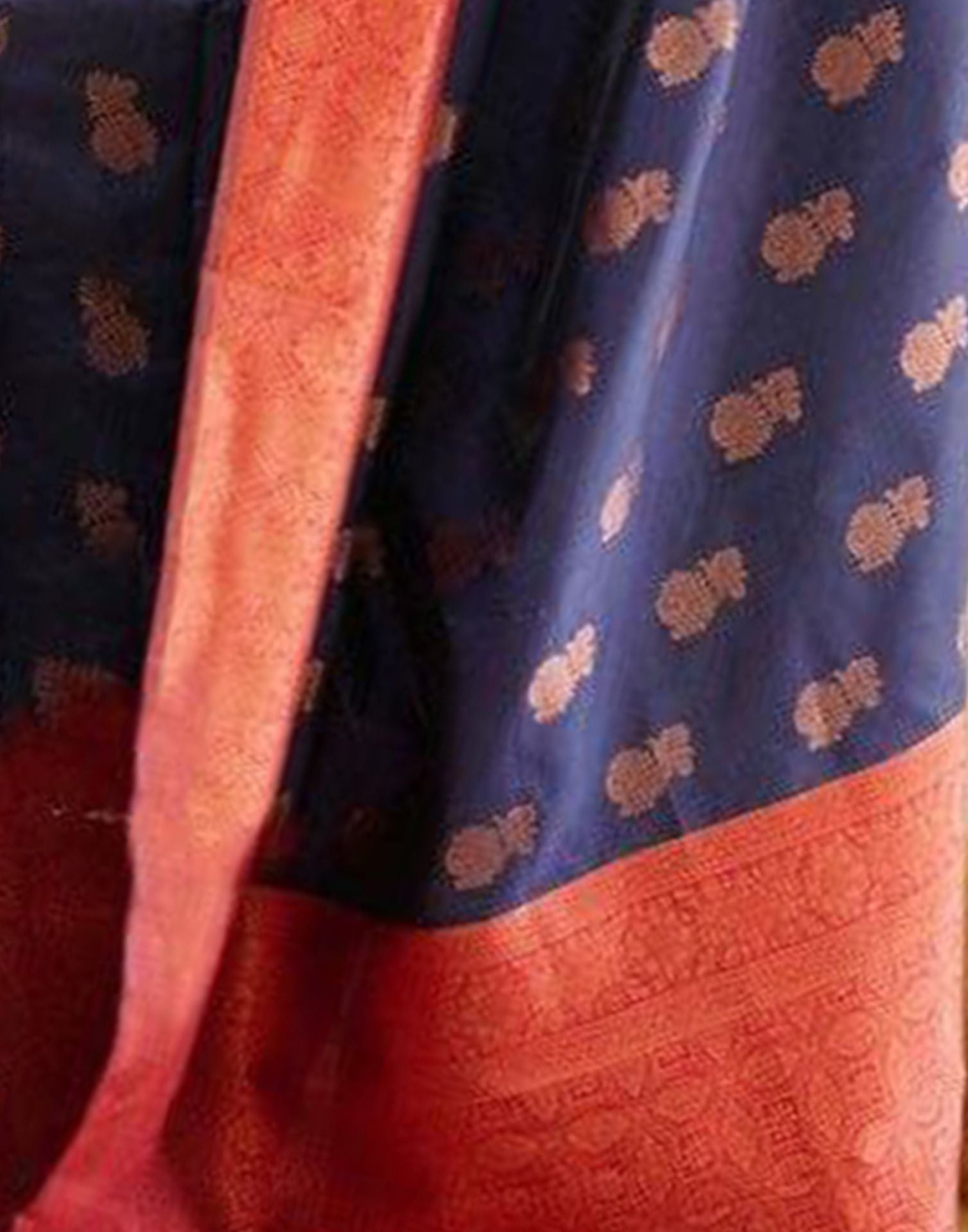 Dark Blue Jacquard Silk Saree