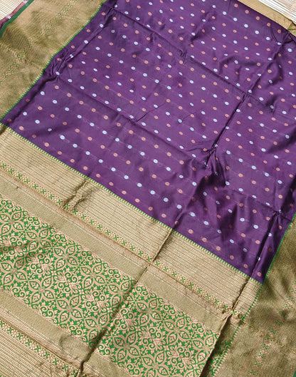 Dark Purple Jacquard Silk Saree