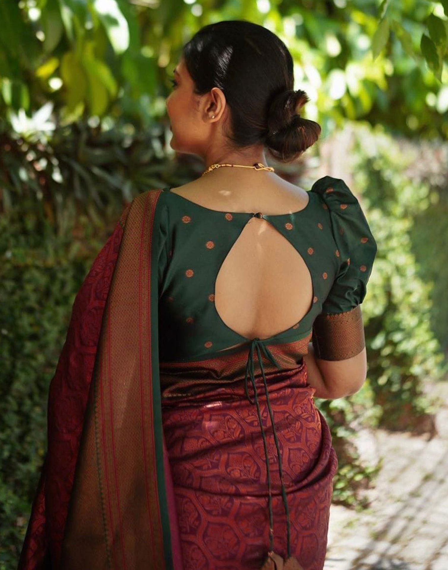 Maroon Jacquard Silk Saree