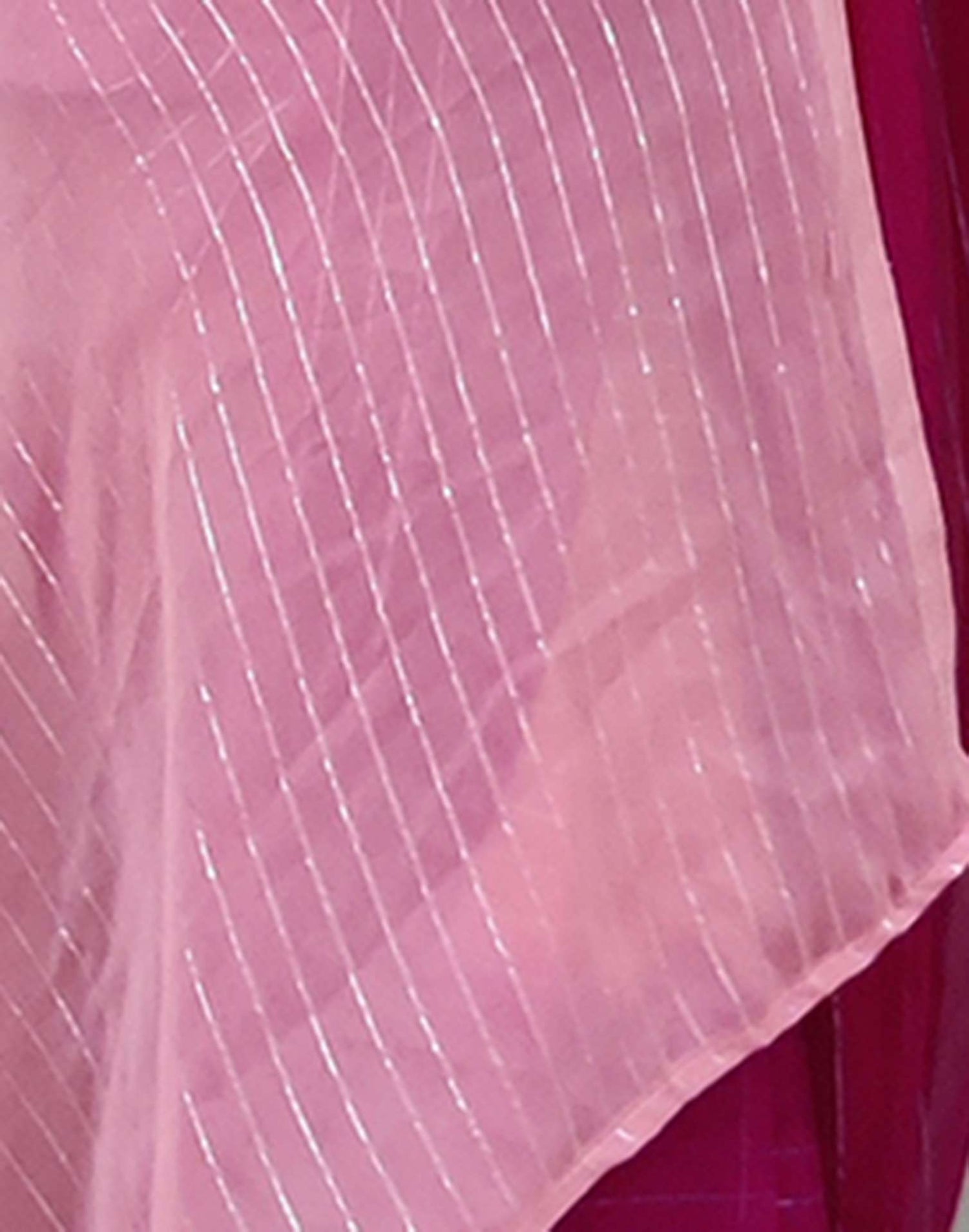 Ready to Wear Pink Woven Georgette Saree