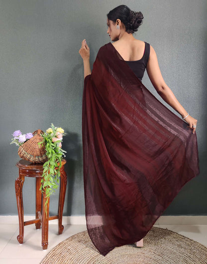 Ready to Wear Maroon Printed Georgette Saree