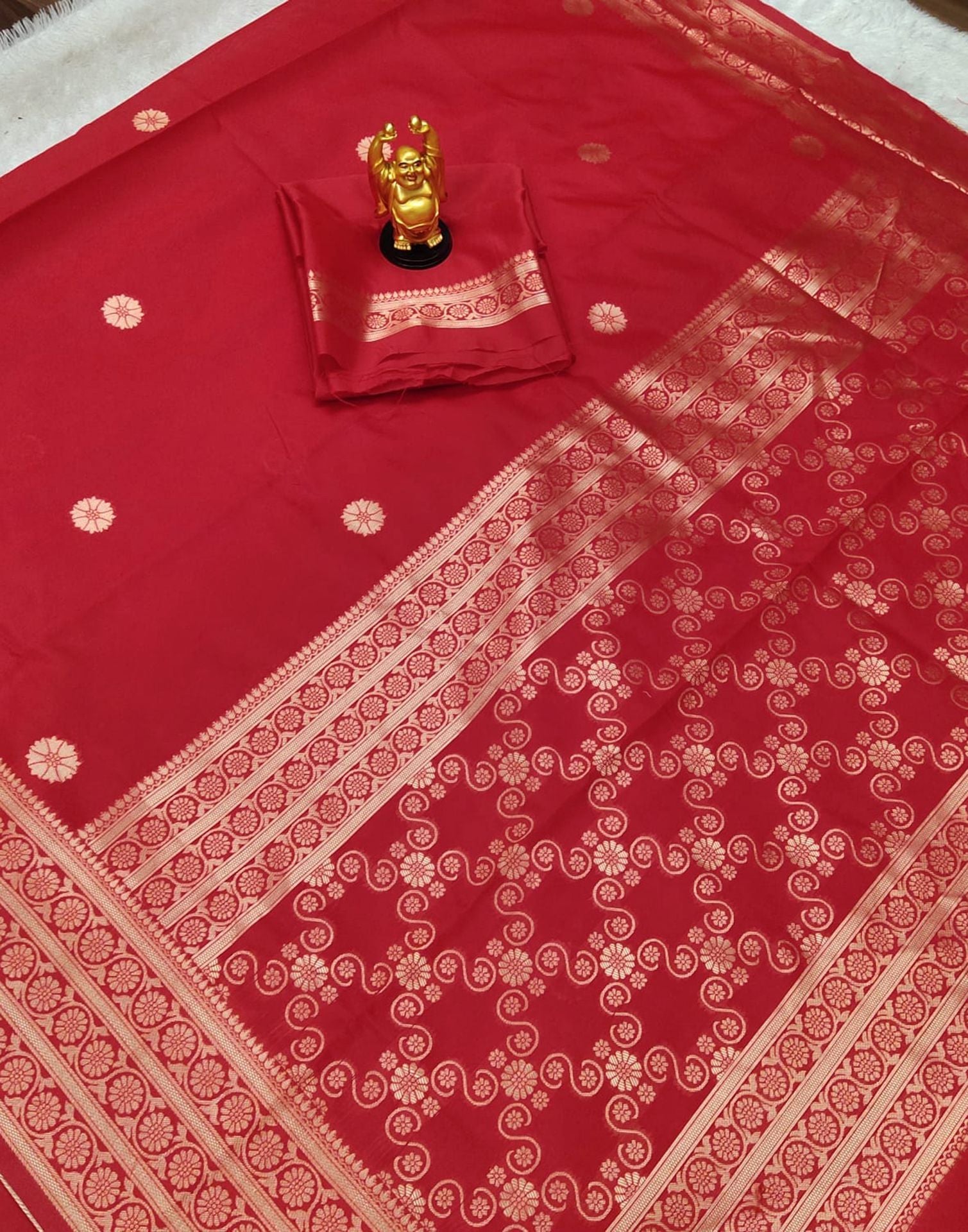 Red Jacquard Silk Saree