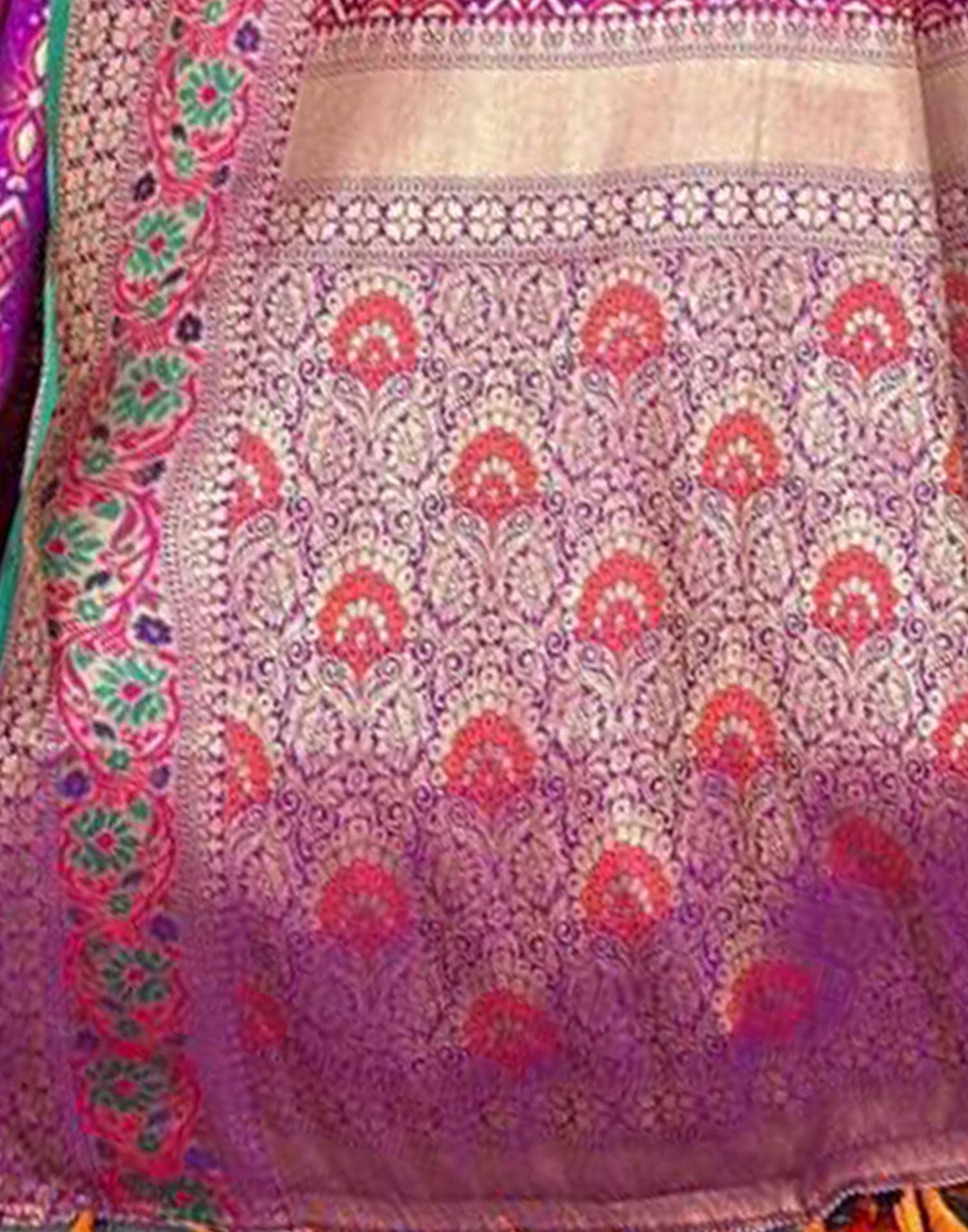 Purple Jacquard Silk Saree