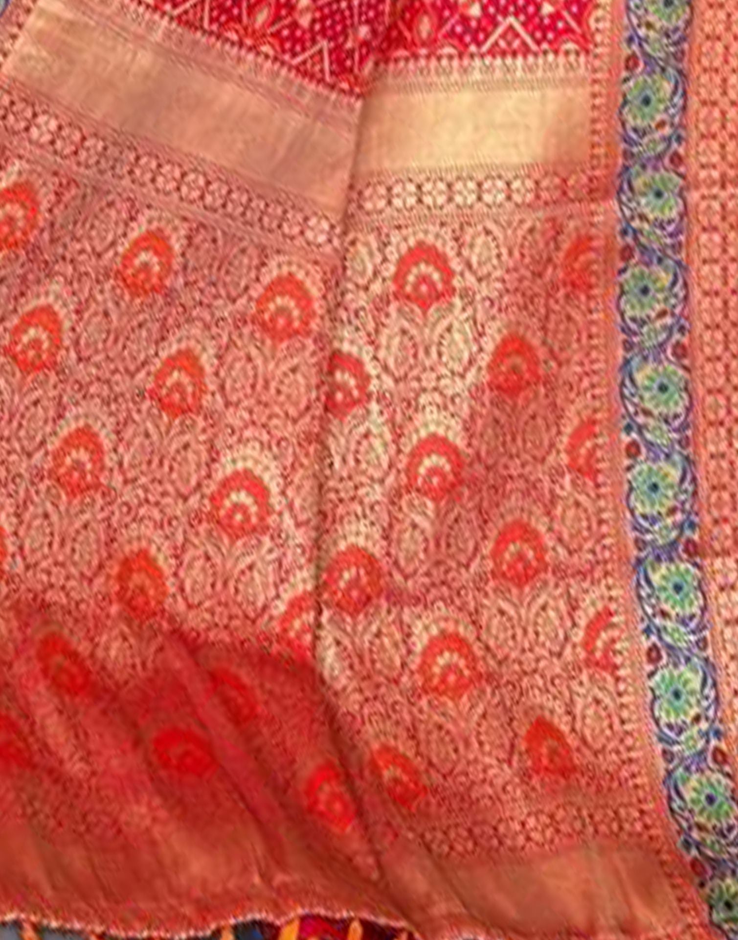 Red Jacquard Silk Saree