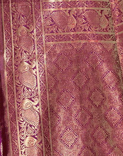 Magenta Jacquard Silk Saree