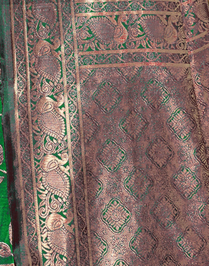 B1G1 Green Jacquard Silk Saree