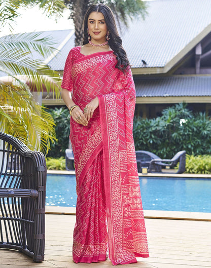 Ready to Wear Blush Pink Printed Cotton Saree