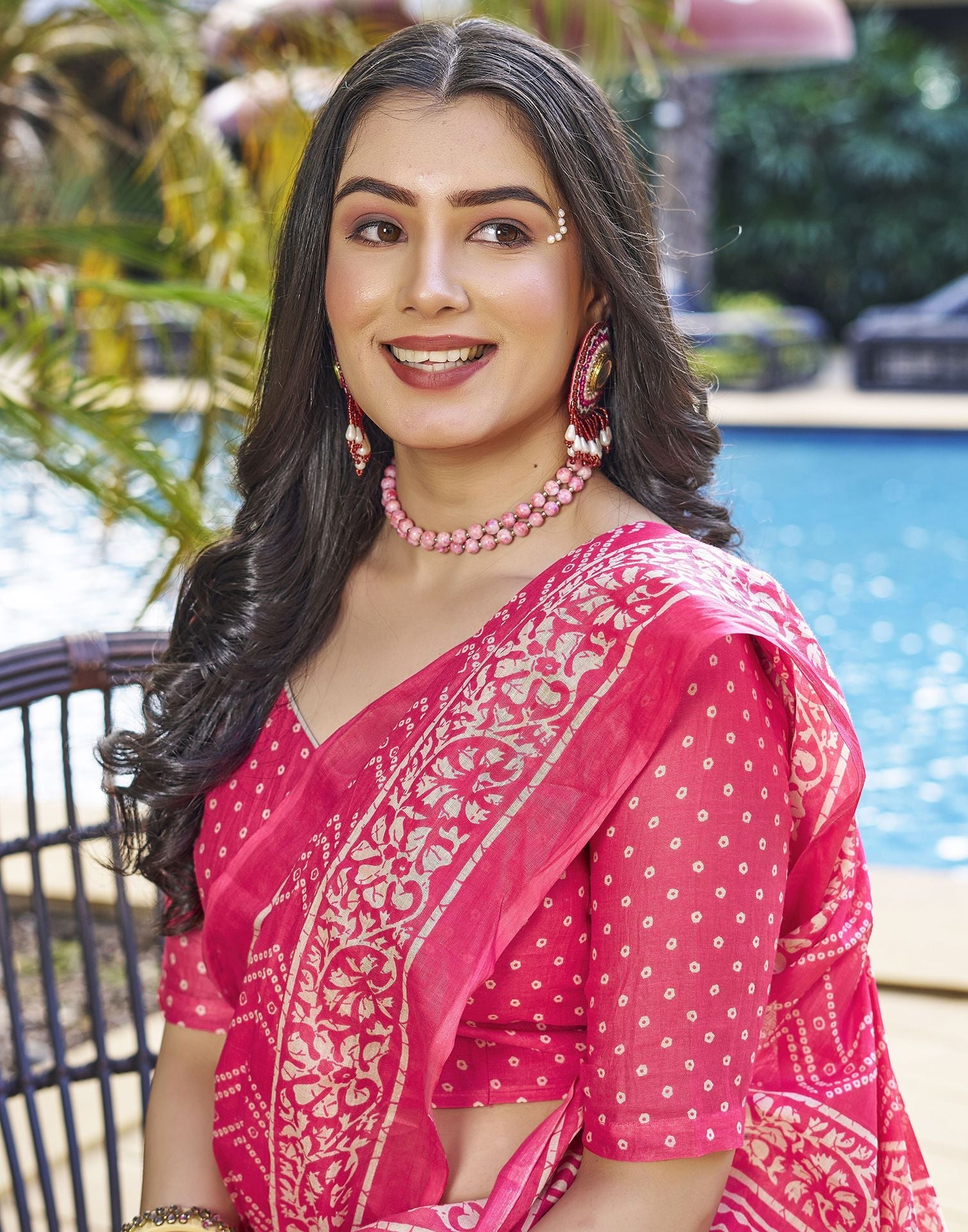 Ready to Wear Blush Pink Printed Cotton Saree