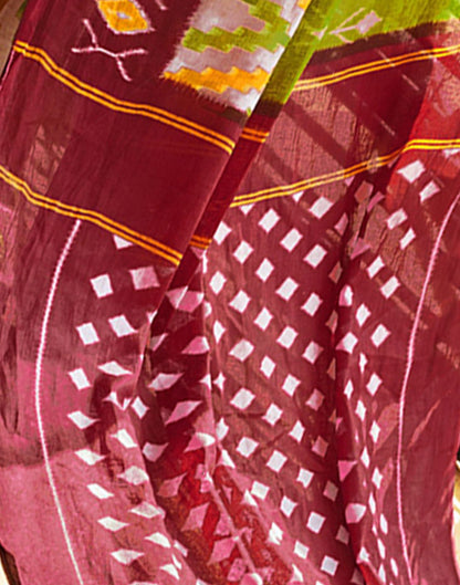 Ready to Wear Light Olive Green Printed Cotton Saree