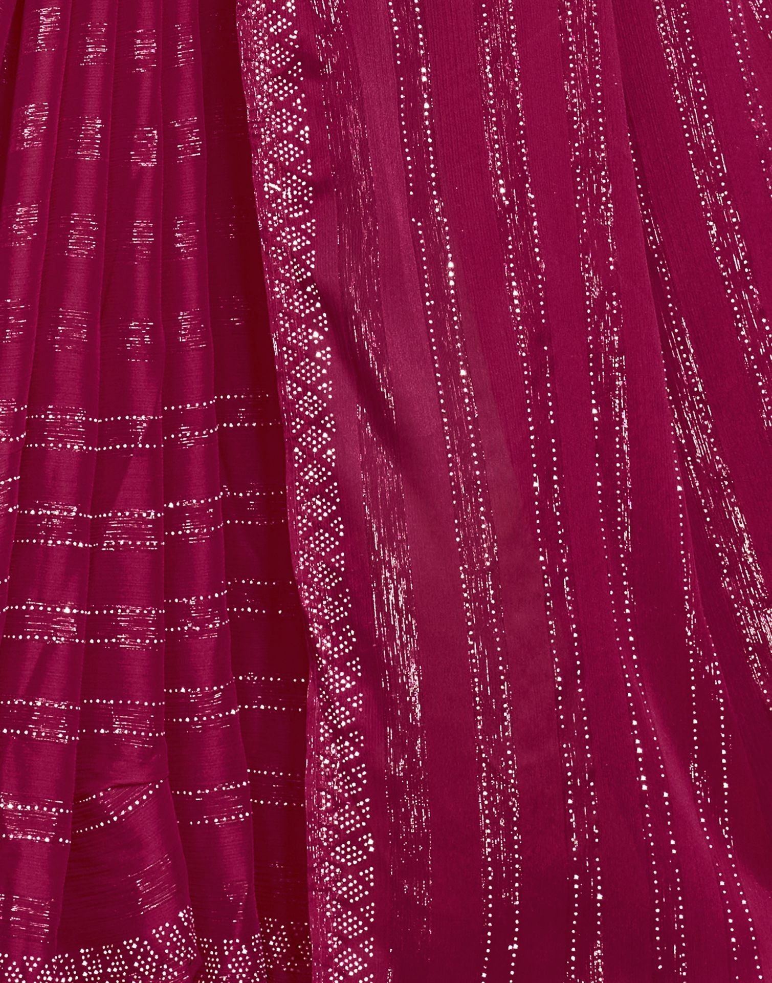 Rani Pink Plain Chiffon Saree