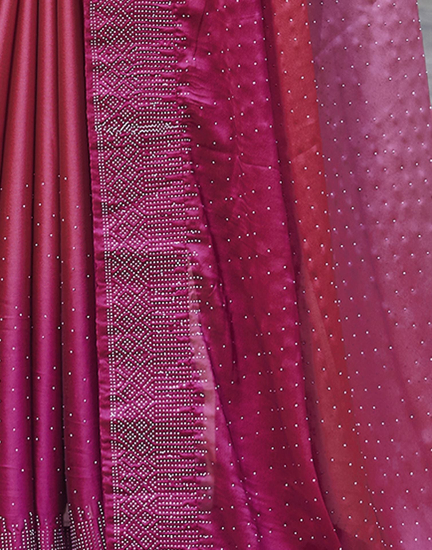 Rose Pink Plain Georgette Saree