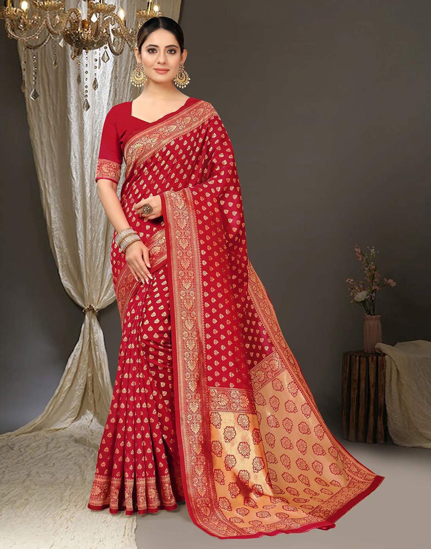 Red Banarasi Silk Saree