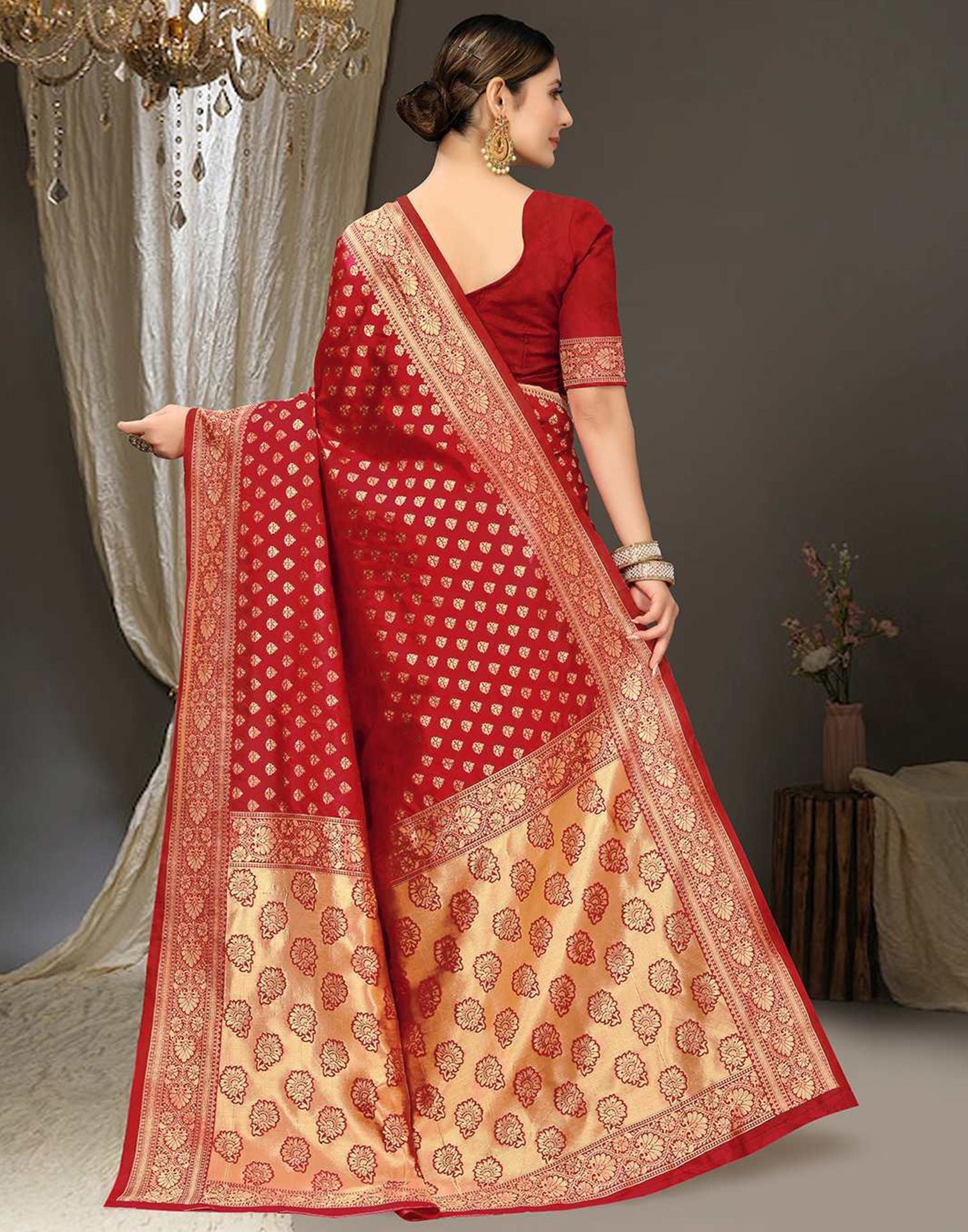 Red Banarasi Silk Saree