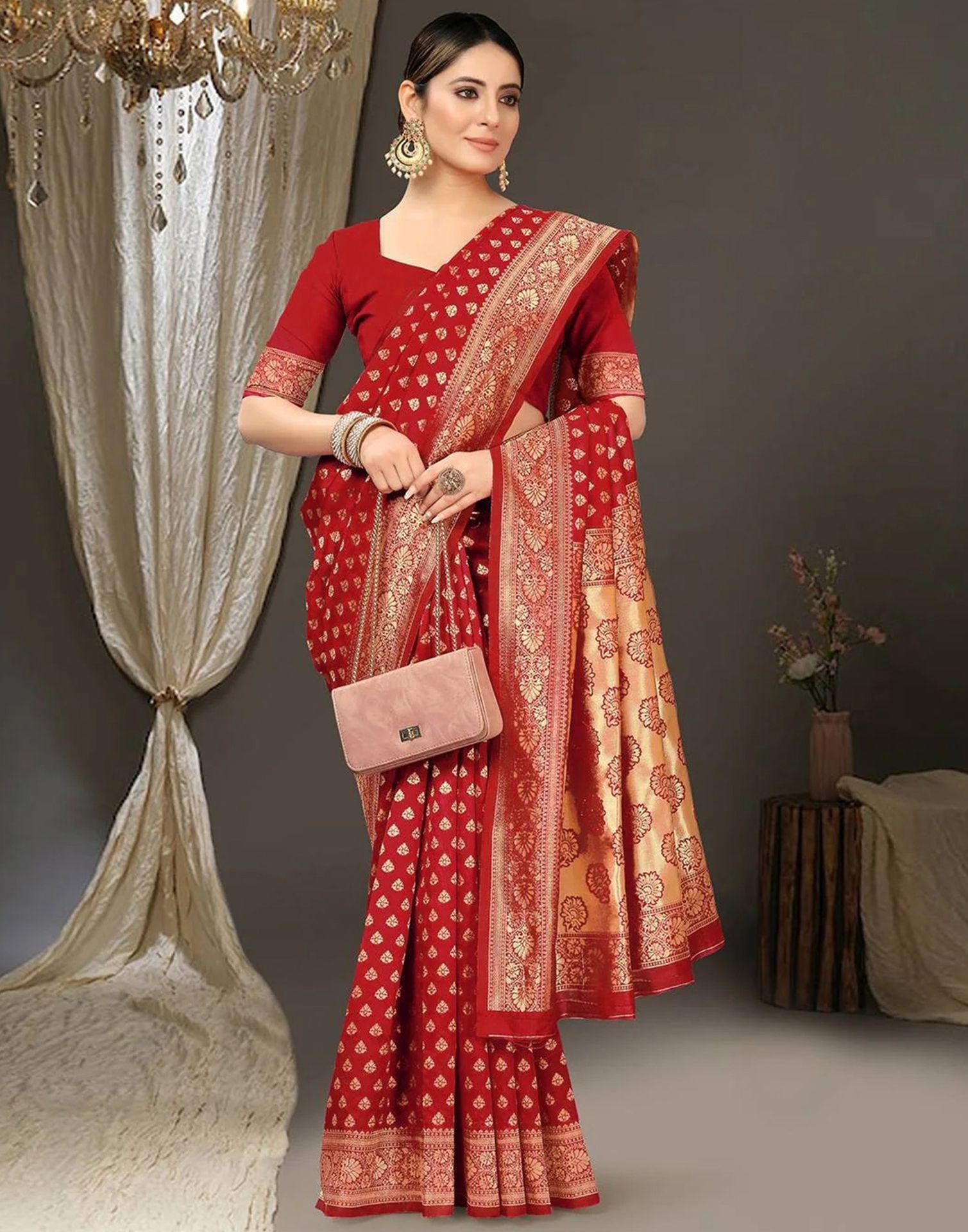 Red Banarasi Silk Saree