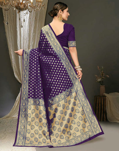 Purple Jacquard Silk Saree