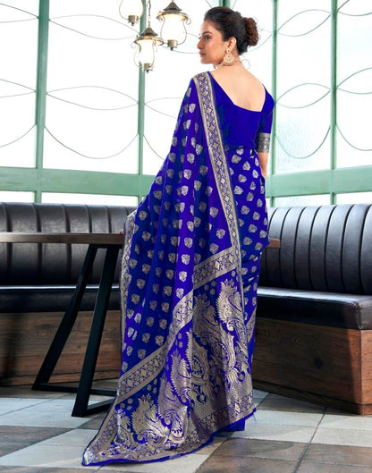 Royal Blue Banarasi Silk Saree