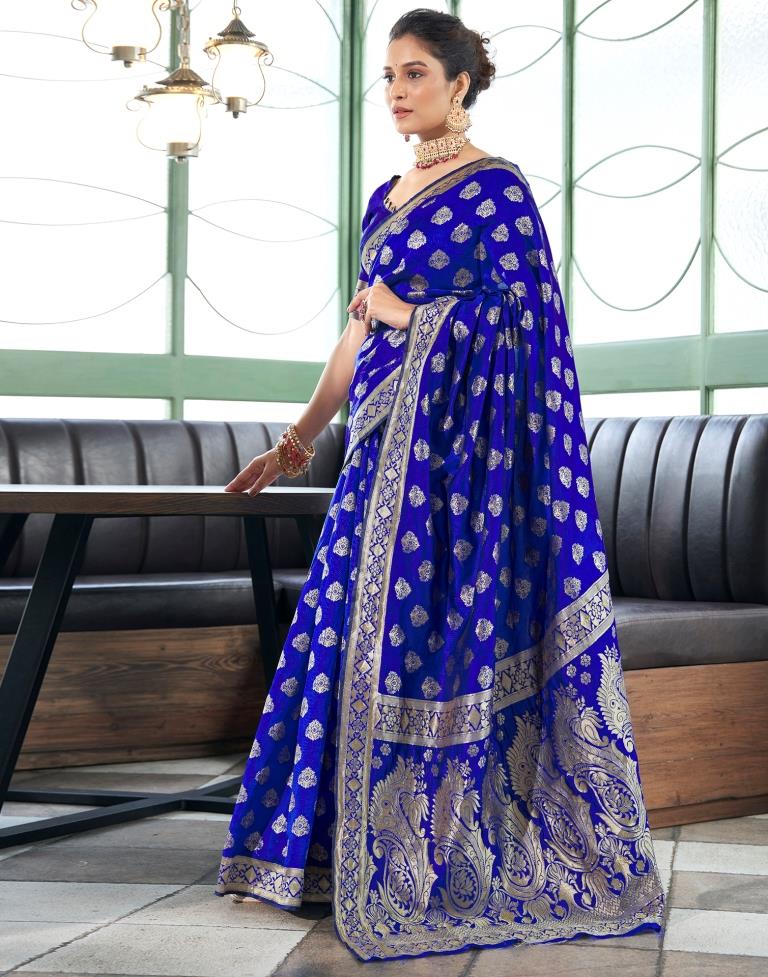 Royal Blue Banarasi Silk Saree