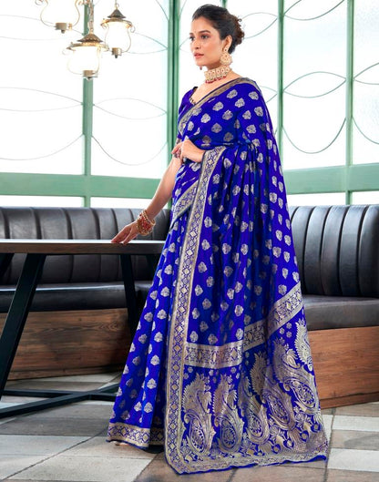 Royal Blue Banarasi Silk Saree