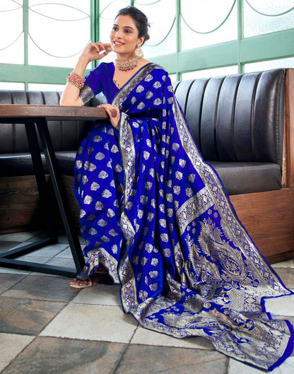 Royal Blue Banarasi Silk Saree