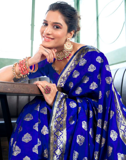 Royal Blue Banarasi Silk Saree