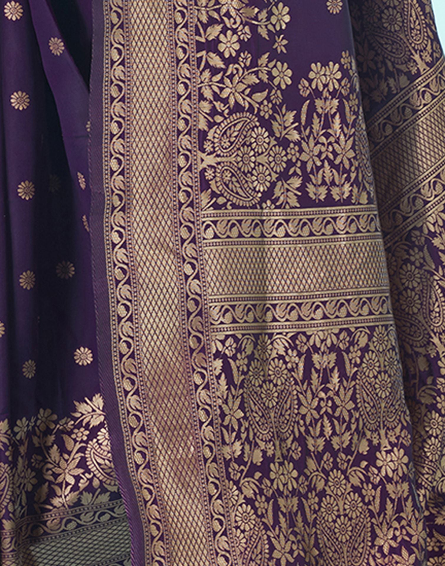 Purple Banarasi Silk Saree