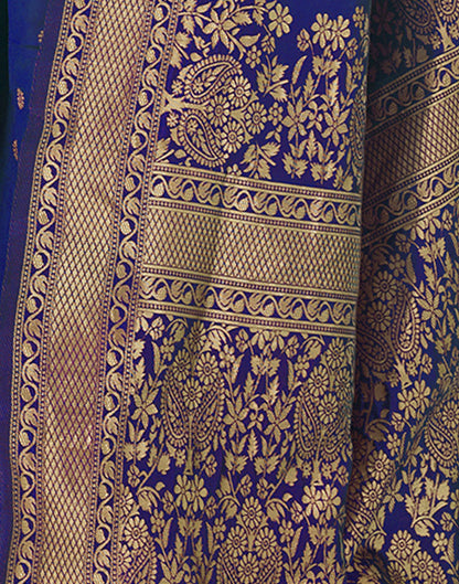 Royal Blue Jacquard Silk Saree