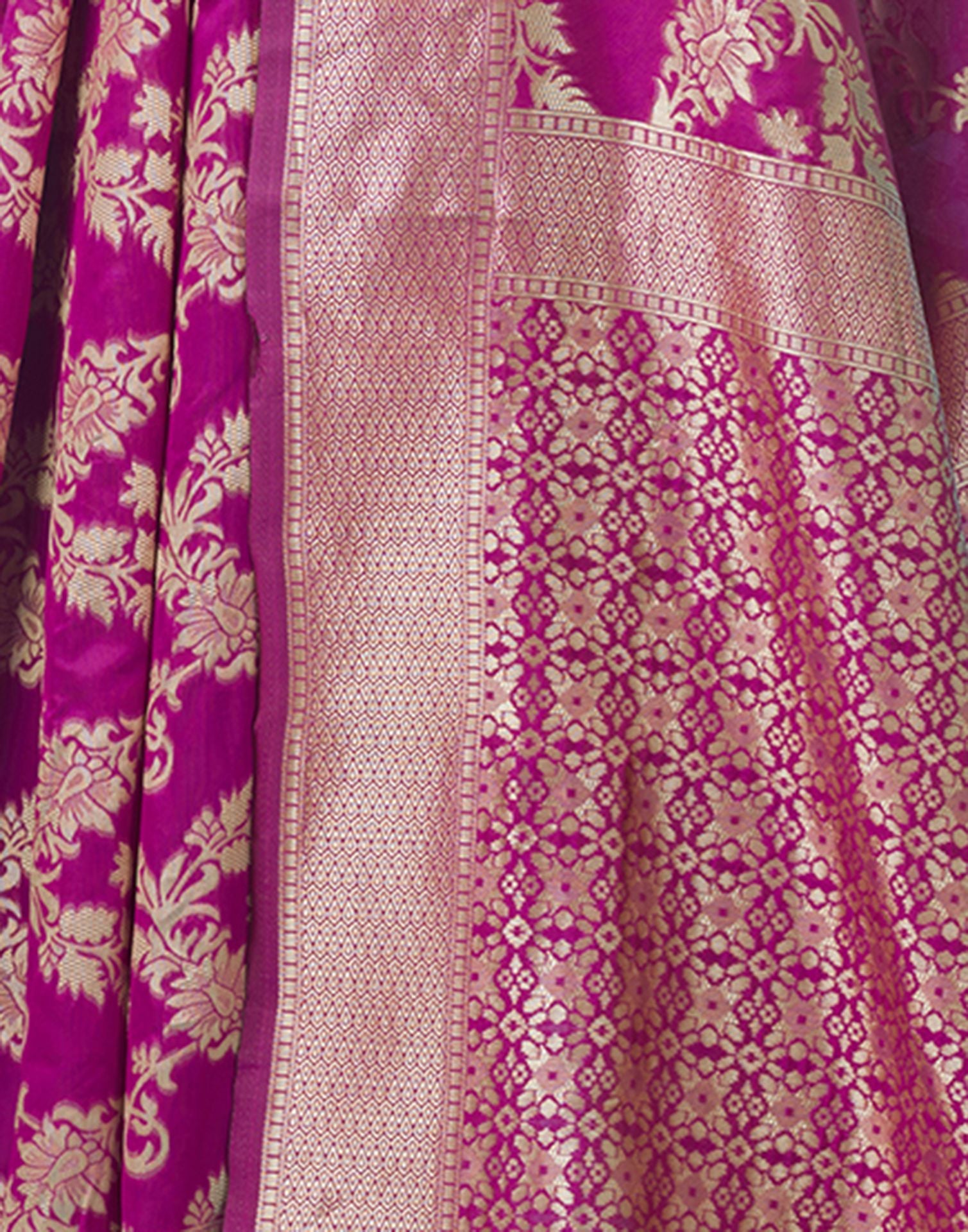 Rani Pink Banarasi Silk Saree