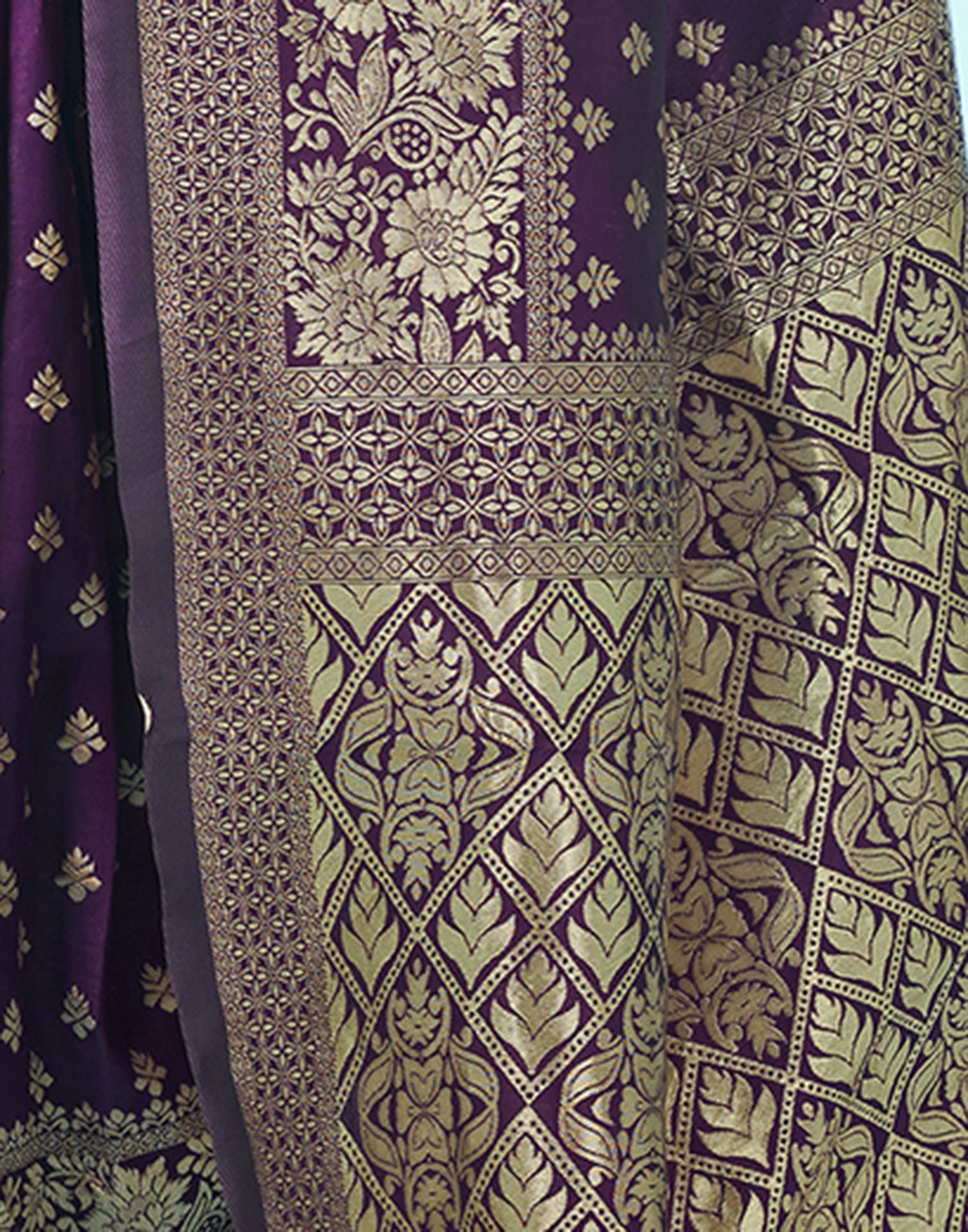 Purple Jacquard Silk Saree