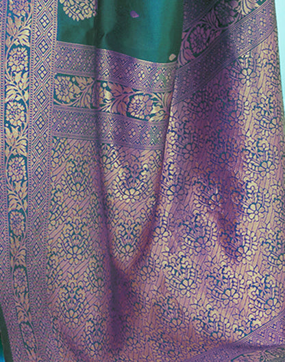 Rama Green Jacquard Silk Saree