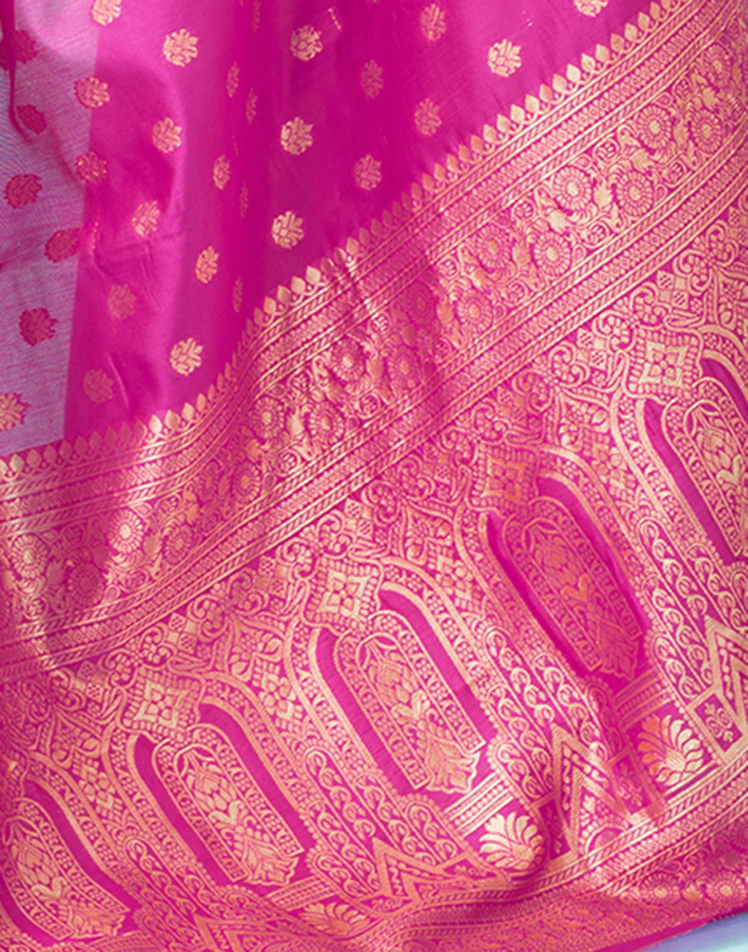 Rani Pink Jacquard Silk Saree