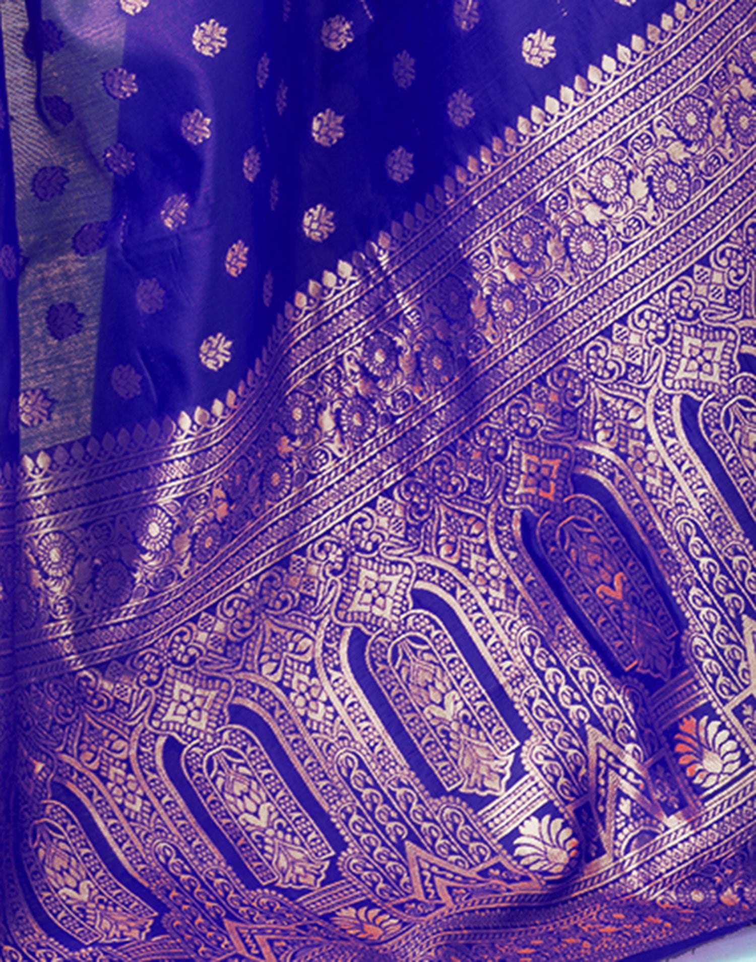 Royal Blue Jacquard Silk Saree