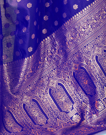 Royal Blue Jacquard Silk Saree