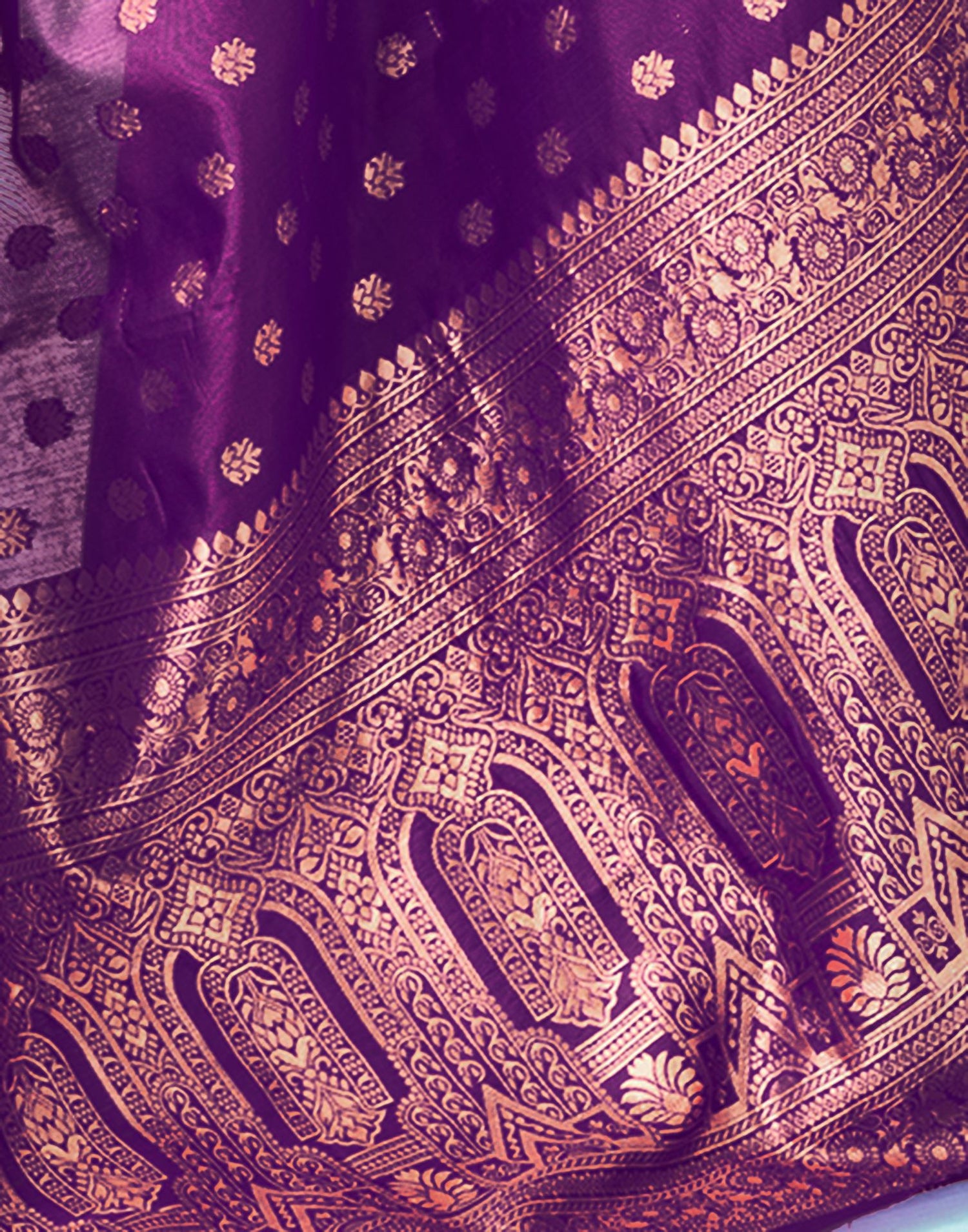 Dark Purple Jacquard Silk Saree