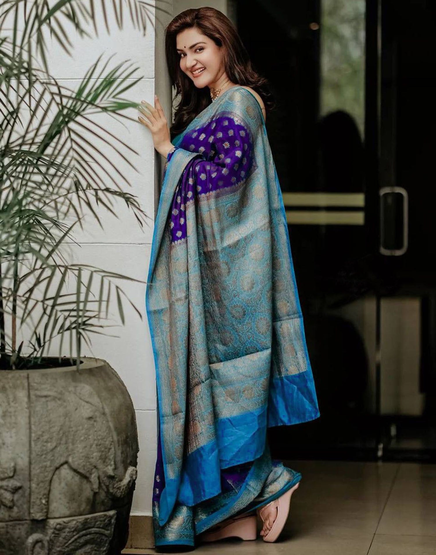 Dark Blue Silk Saree