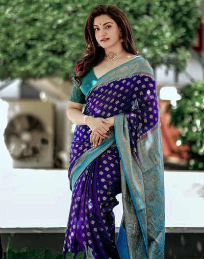 Dark Blue Silk Saree