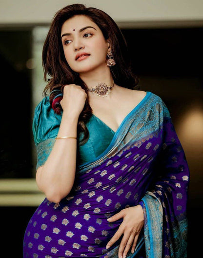 Dark Blue Silk Saree