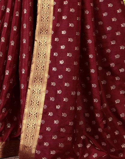 Maroon Printed Silk Saree