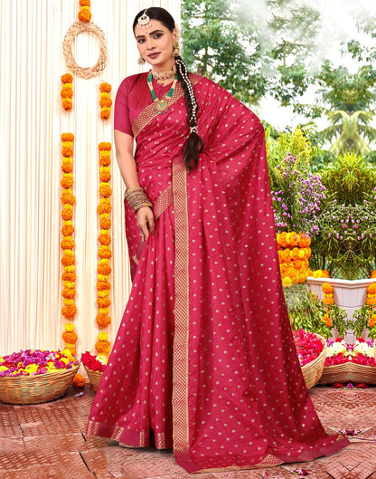 Pink Printed Silk Saree