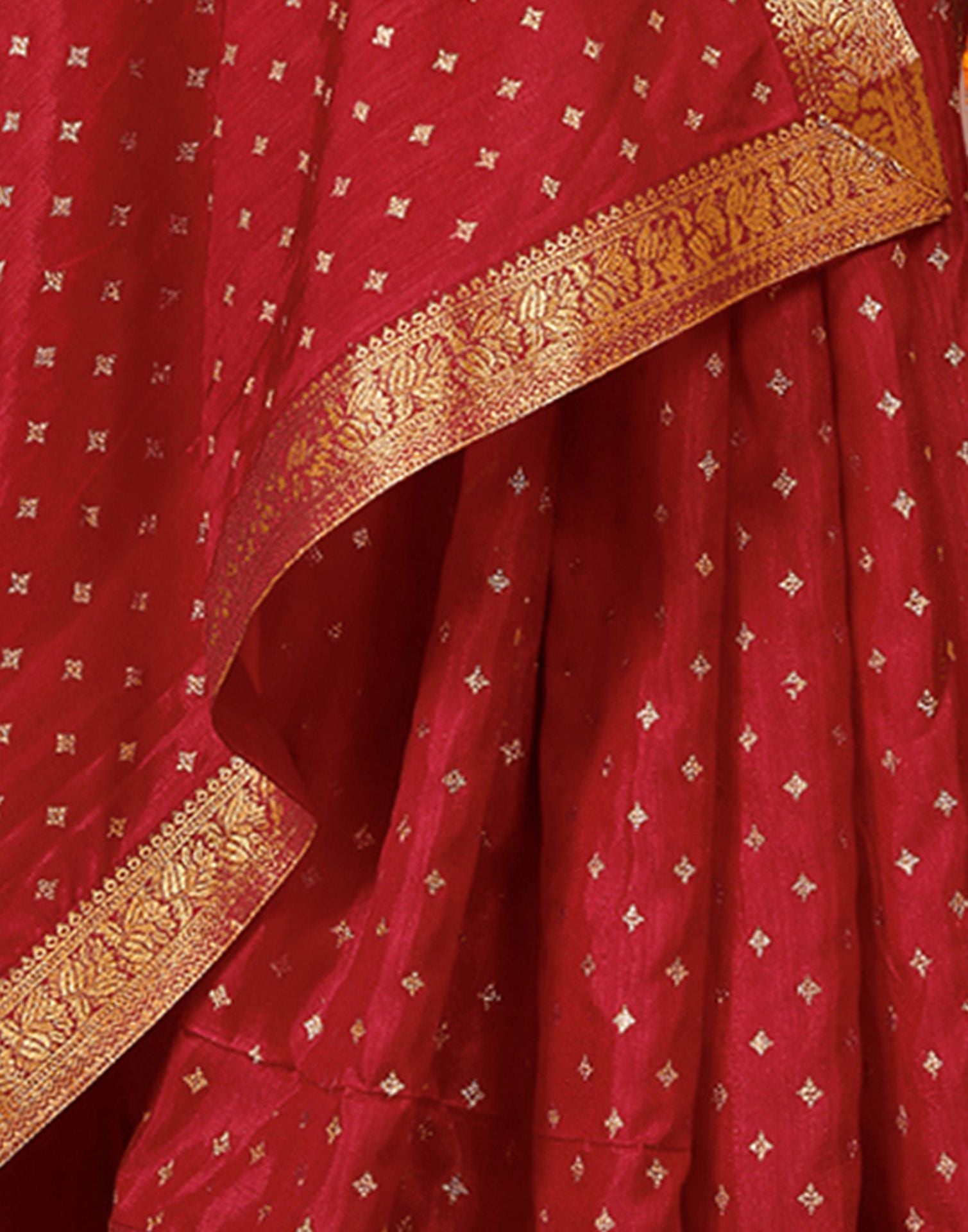 Red Printed Silk Saree